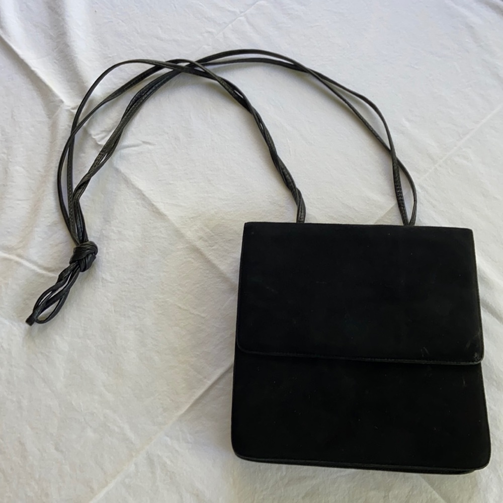 Bruno Magli black suede/leather cross body handbag
